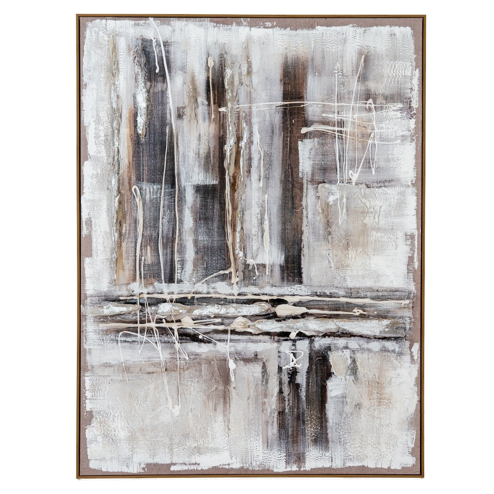 Outlook hand-painted Abstract Canvas | Framed