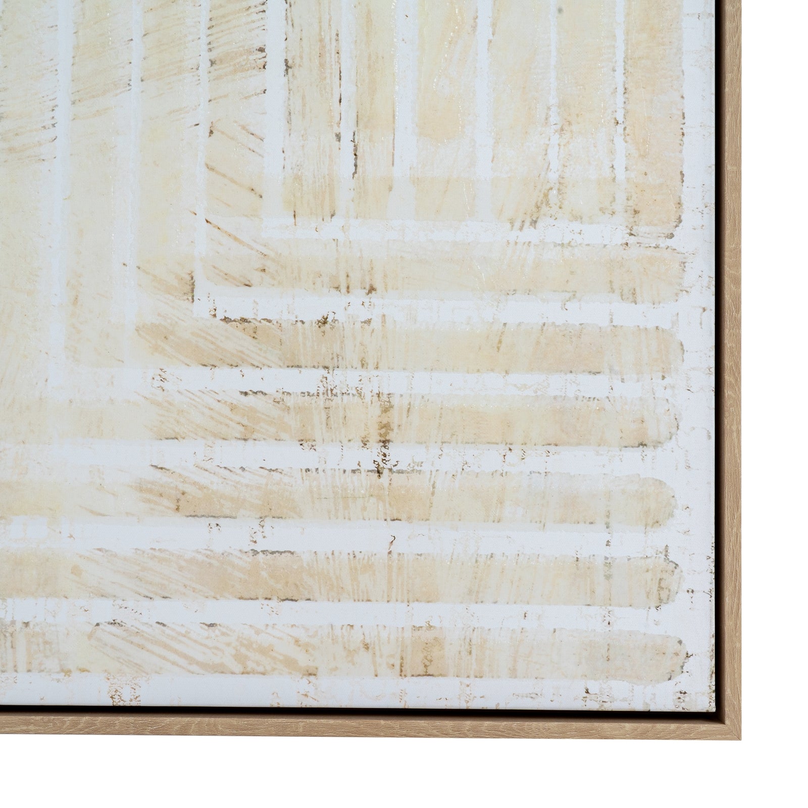 Tellura Hand-Painted Abstract Canvas in Frame - Neutral Tones