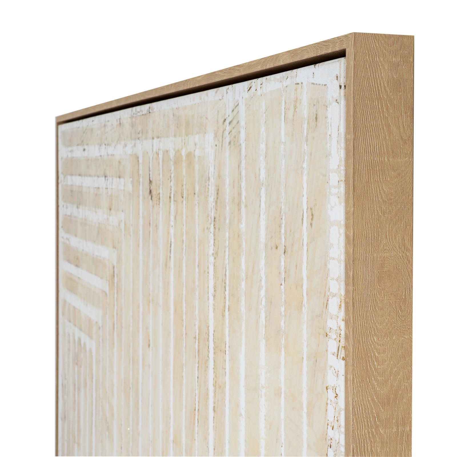 Tellura Hand-Painted Abstract Canvas in Frame - Neutral Tones