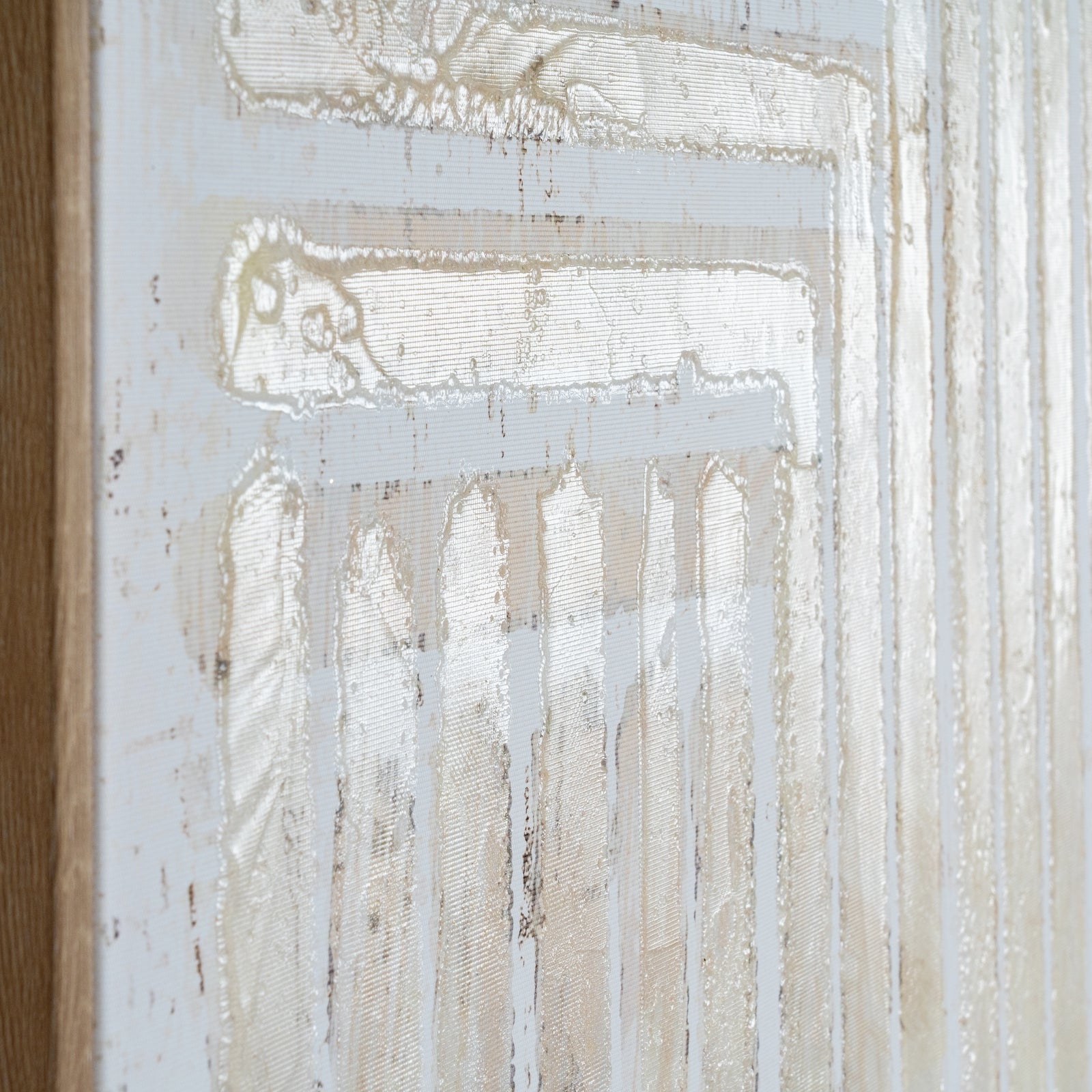 Tellura Hand-Painted Abstract Canvas in Frame - Neutral Tones