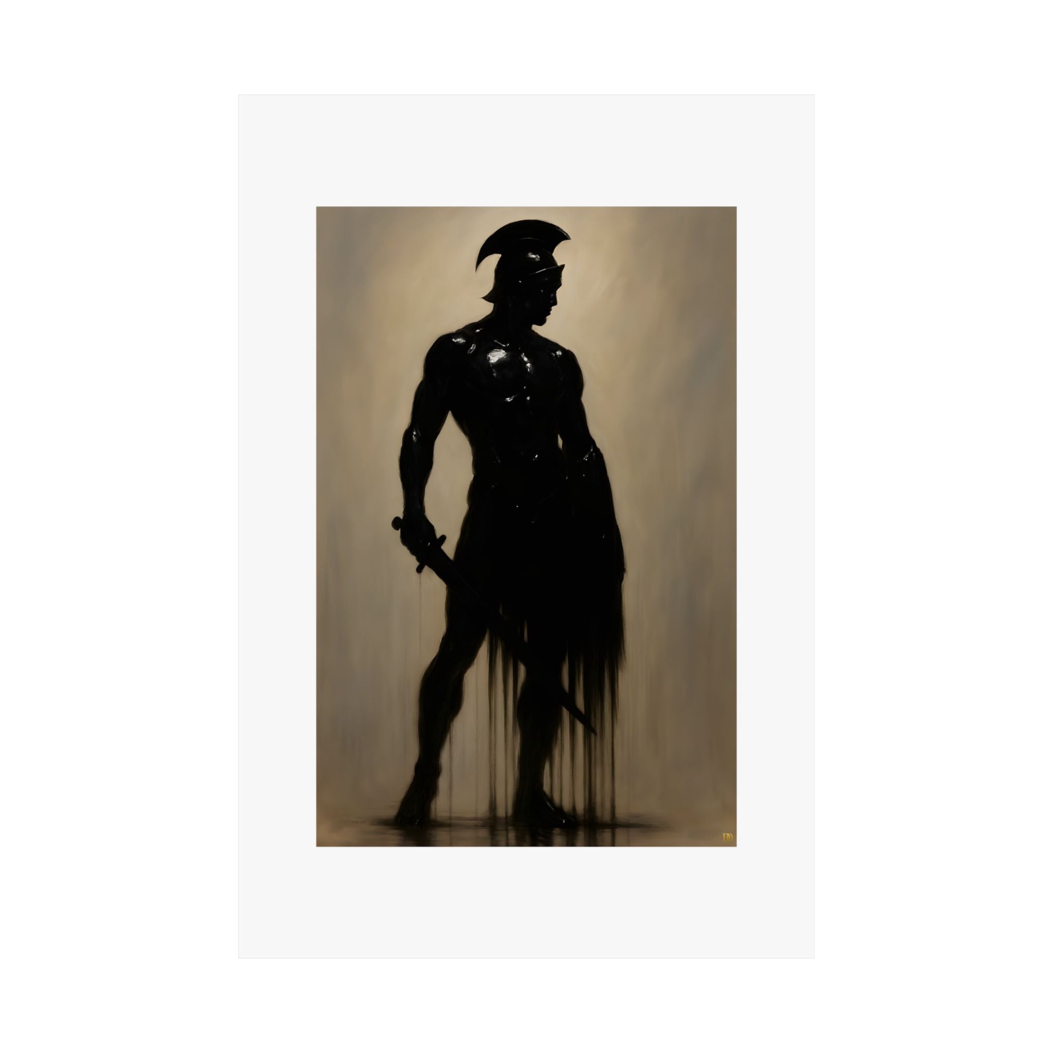 Spartan Silhouette Warrior Art Print