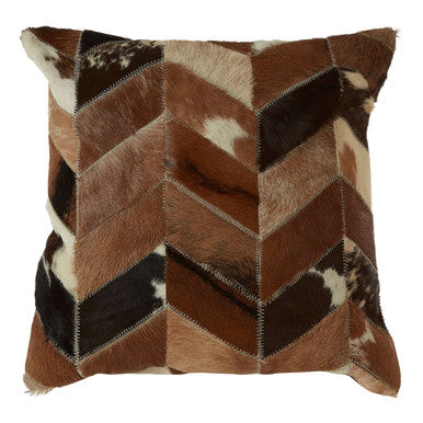 Bosie Safira Natural Leather Patchwork Cushion