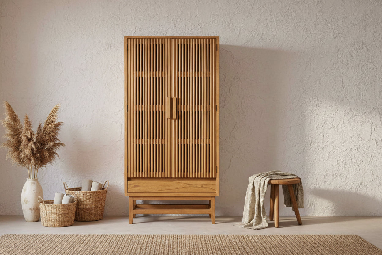 Melia Light Oak Wardrobe with Drawers