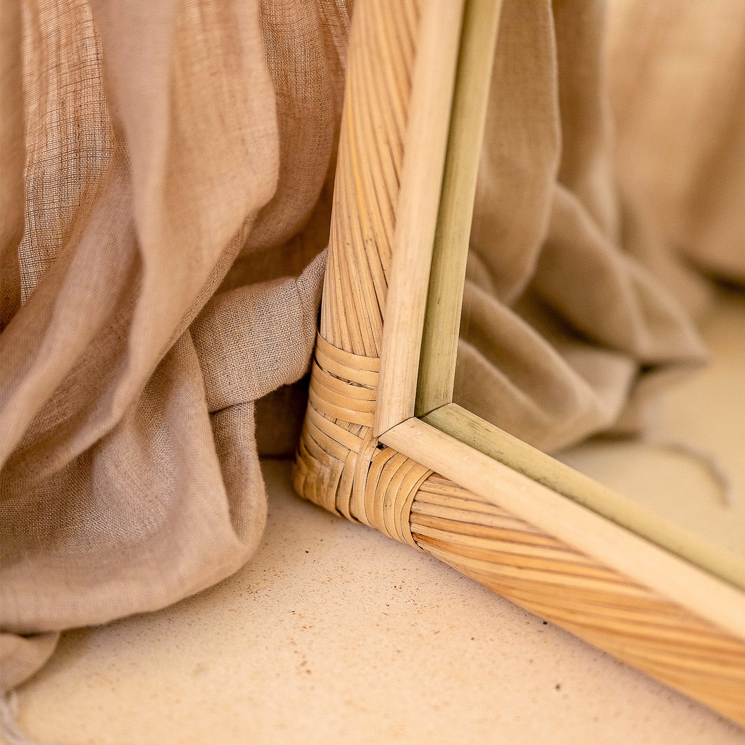 Citra Large Woven Teak Mirror