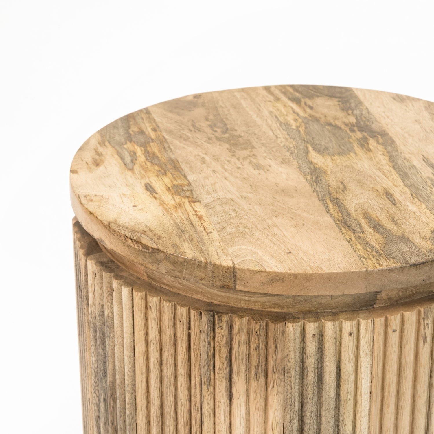 Solid Wood Bedside Table with Metal Frame