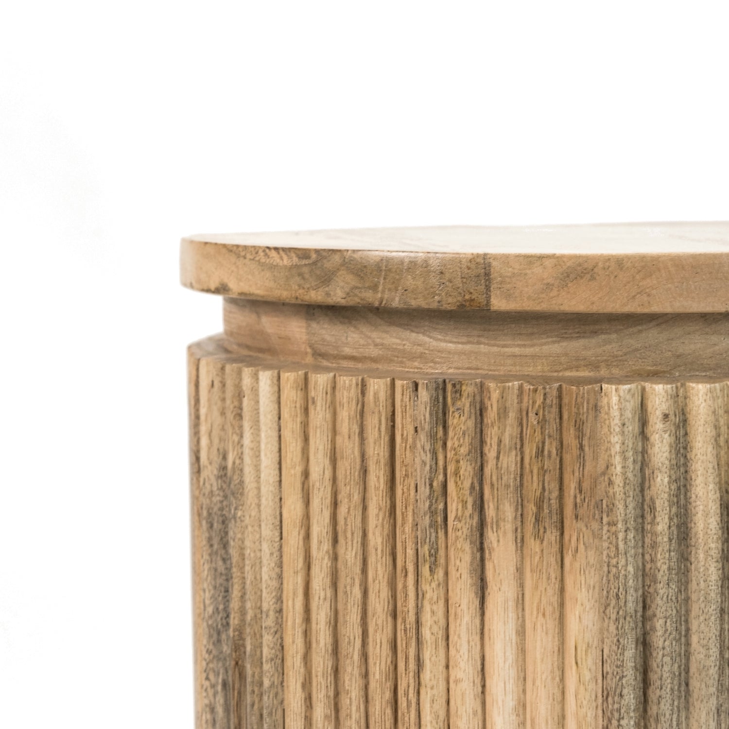 Solid Wood Bedside Table with Metal Frame