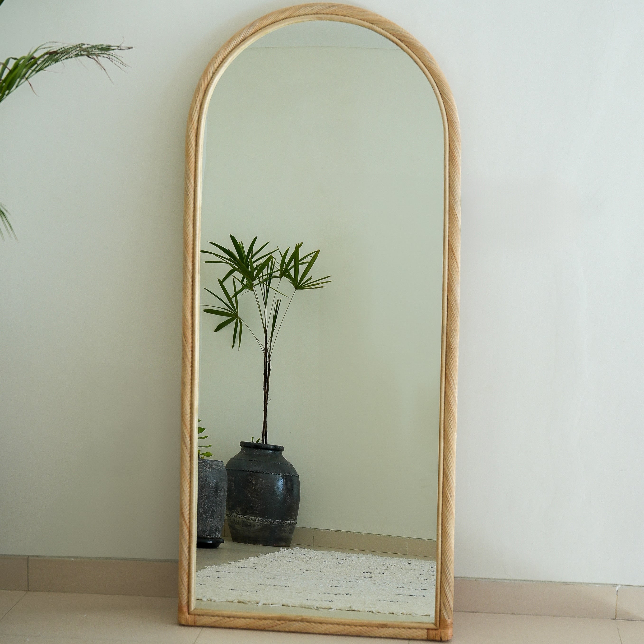 Citra Large Woven Teak Mirror