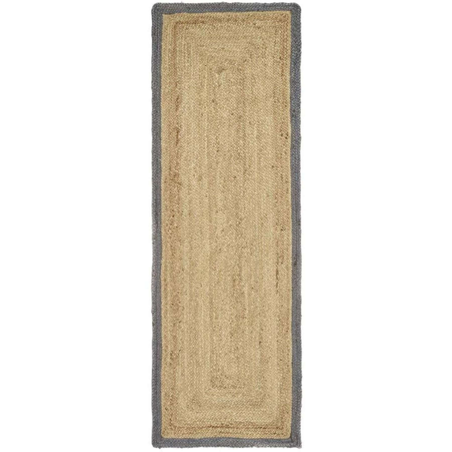 Bordered Grey Jute Rug